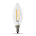 Photo 1 of 60-Watt Equivalent B10 E12 Candelabra Dimmable Filament CEC Clear Glass Chandelier LED Light Bulb Soft White (4-Pack)