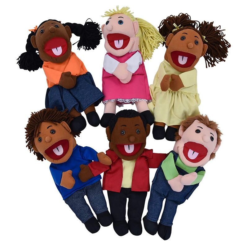 Photo 1 of Children's Factory - CF100-896 15" Ethnic Children Puppets with Movable Mouths, Kids/Toddlers Hand Puppets, Classroom/Daycare/Playroom/Preschool Pretend Play, Set of 6
