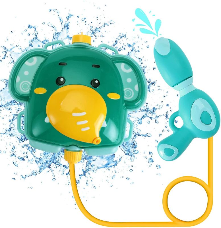 Photo 1 of Backpack Water Guns - Squirt Gun Water Toys for Kids in Outdoor Backyard and Summer Swimming Pool (Elephant) 2 pack 
