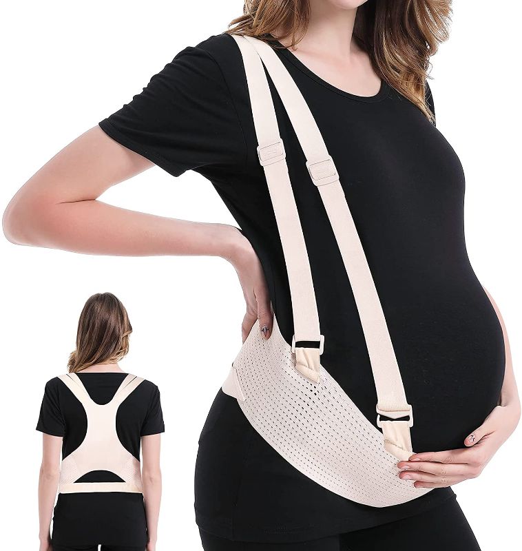 Photo 1 of [Upgrade Version]Belly Band For Pregnancy,TOBRBE Maternity Pregnancy Belly Support Band,Adjustable Maternity Pregnancy Belt (M(Weigh 110-165 pounds))
