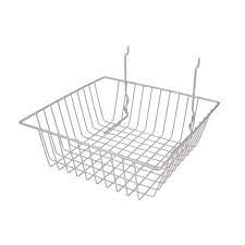 Photo 1 of 12 in. W x 12 in. D x 4 in. H Chrome Small Wire Basket (Pack of 6) 
