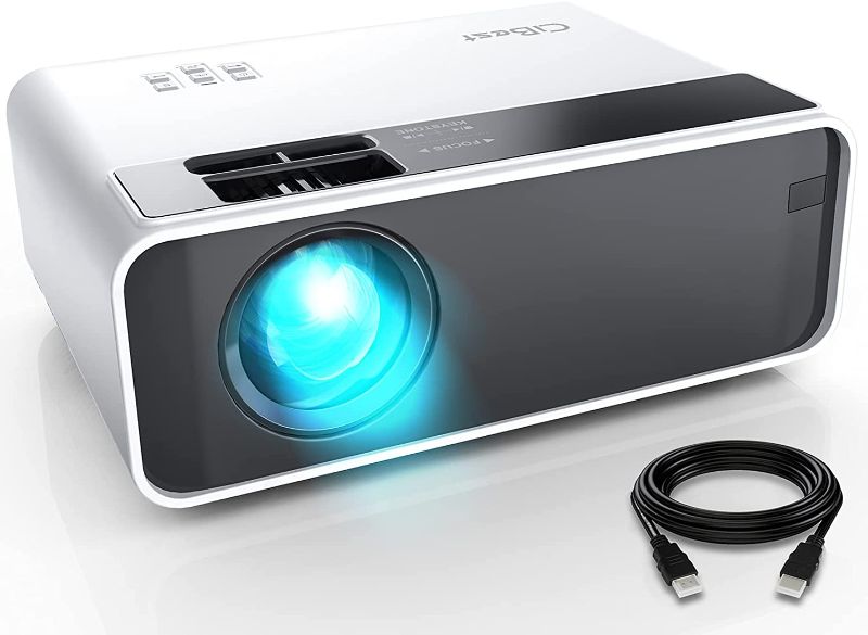 Photo 1 of Mini Projector, CiBest Video Projector Outdoor Movie Projector 7500L, LED Portable Home Theater Projector 1080P and 200" Supported, Compatible with PS4, PC via HDMI, VGA, TF, AV and USB