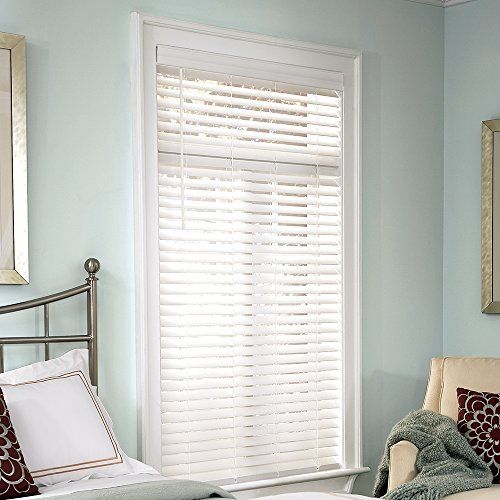 Photo 1 of 1-inch Faux Wood Cordless Room Darkening Blinds White - 23" W x 72" H 