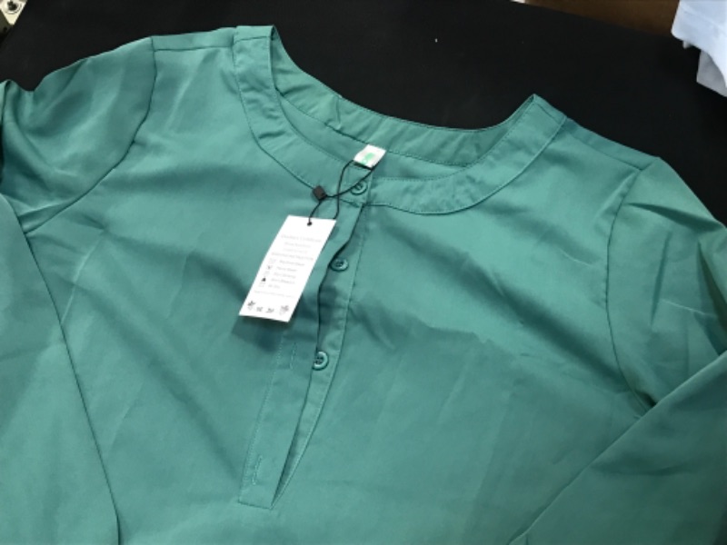 Photo 3 of ZANZEA Women Long Sleeve 3 Buttons Down Top Size: Large & Medium Color: Mint Green & Sky Blue 