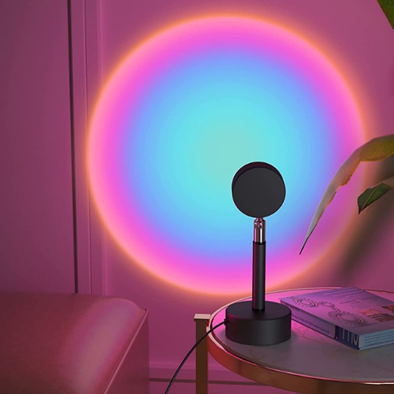 Photo 1 of Sunset lamp ?Rainbow Projection lamp?Sunset lamp Rainbow?180 Degree Rotation Rainbow Projection Lamp USB Charging LED Lighting, Romantic Sunset Lamp for Self-Media Light,