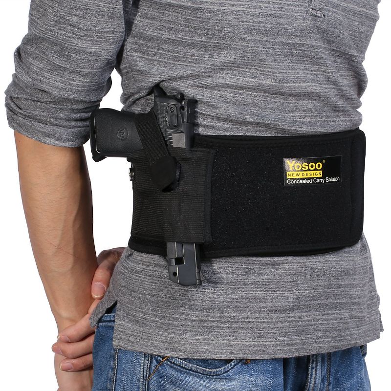 Photo 1 of Yosoo Belly Band Holster for Concealed Carry Elastic Waist Band Hand Gun Holder with Magazine Pouch for Men Women