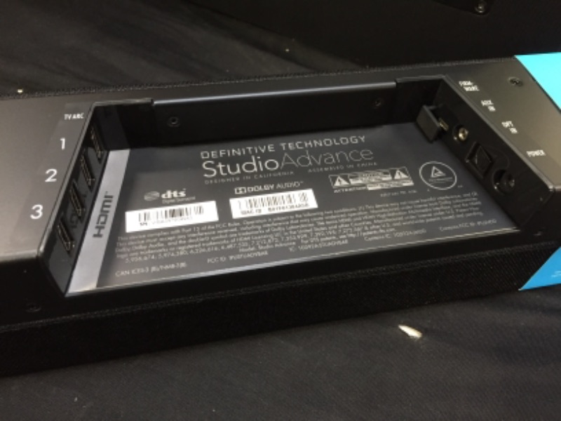 Photo 1 of Definitive Technology Studio Advance 5.1 Channel Sound Bar with 9 Speakers | Includes an 8" Wireless Subwoofer | Built-in Chromecast, Bluetooth | HDMI ARC