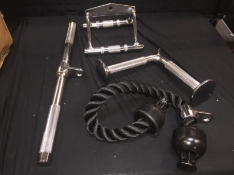 Photo 1 of 4 Piece Gym Work Out Cable Machine Attachments