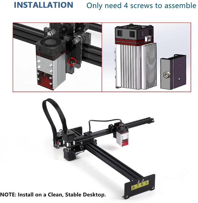 Photo 1 of NEJE Master 2S Plus Engraving Machine, CNC Engraver and Cutter for Plywood, Unfinished Wood?App Control with Lightburn and GRBL, 7.5W Output, 255 x 420 mm