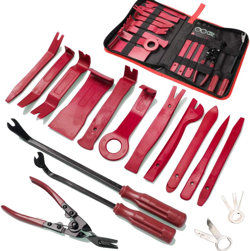 Photo 1 of 19Pcs Trim Removal Tool,Car Panel Door Audio Trim Removal Tool Kit, Auto Clip Pliers Fastener Remover Pry Tool Set with Storage Bag 2 Pk 
