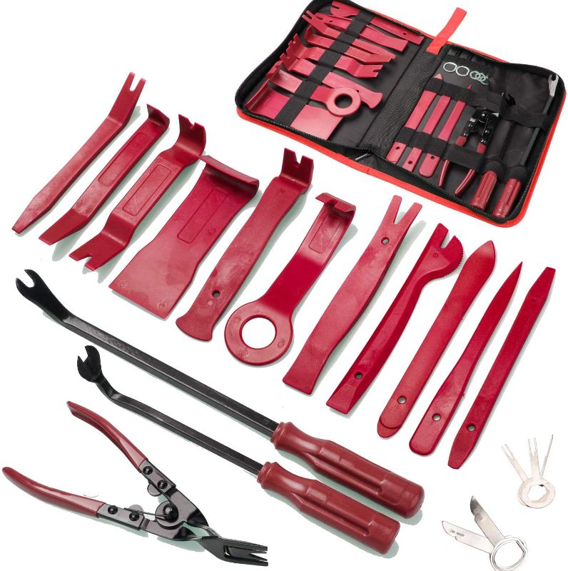 Photo 1 of 19Pcs Trim Removal Tool,Car Panel Door Audio Trim Removal Tool Kit, Auto Clip Pliers Fastener Remover Pry Tool Set with Storage Bag 2 Pk 