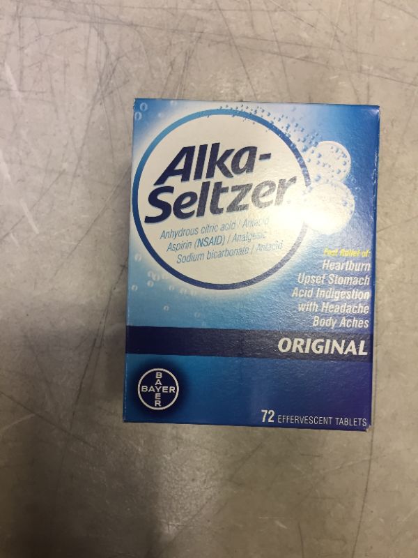 Photo 1 of Alka Seltzer Heartburn Relief and Pain Relief Antacid Tablets – 72 Ct - Exp MARCH/2024