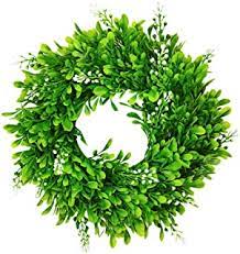 Photo 1 of 12 inch hanging flower green wreath - artificial 