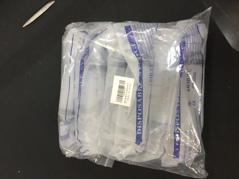 Photo 2 of 10 Packs Large Plastic Syringe for Scientific Labs -Sterile Individual Wrap - Dispensing Multiple Uses Measuring Syringe Tools. (60ml)