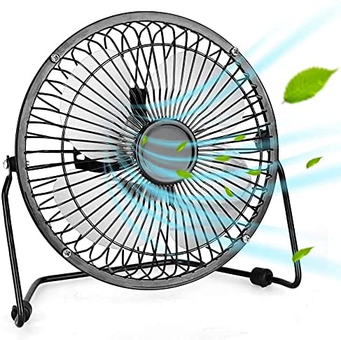 Photo 1 of Desk Fan Small Table Fan Metal USB Fan 6-Inch Mini High Velocity Personal Fan for Desk Office Desktop Bedroom Sleeping Home, 2 Speed, 360° Tilt Angel,Quiet Operation
