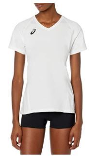 Photo 1 of ASICS Women's Spin Serve Short Sleeve Volleyball Jersey WHITE LARGE
