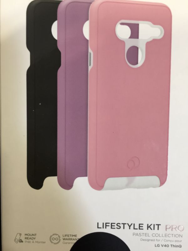 Photo 2 of Nimbus9 LifeStyle Kit Pro 3 Case Combo for LG V40 ThinQ - Pink/Purple/Black