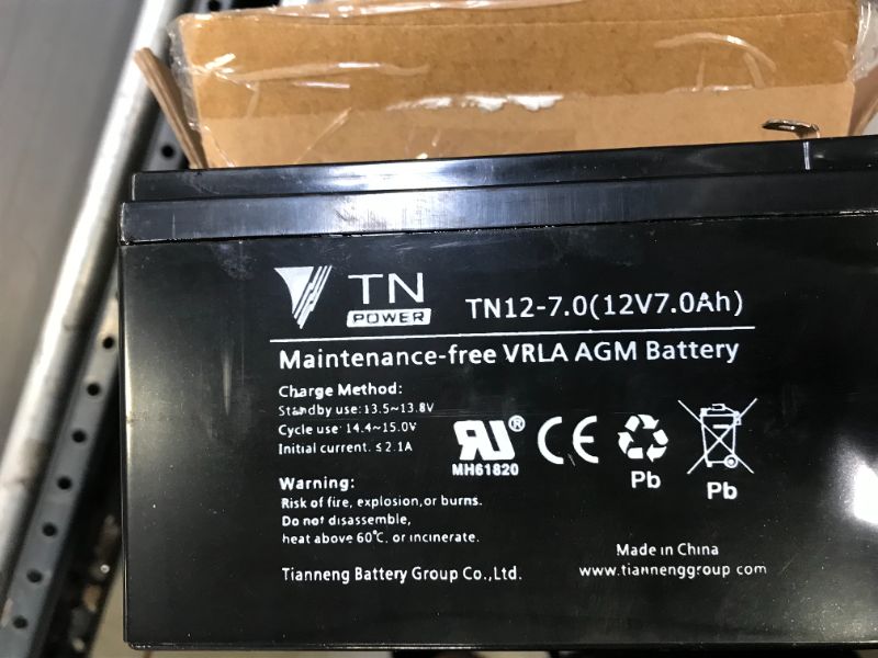 Photo 1 of 12v 7ah Rechargeable Sealed Lead Acid Battery (unable to test)