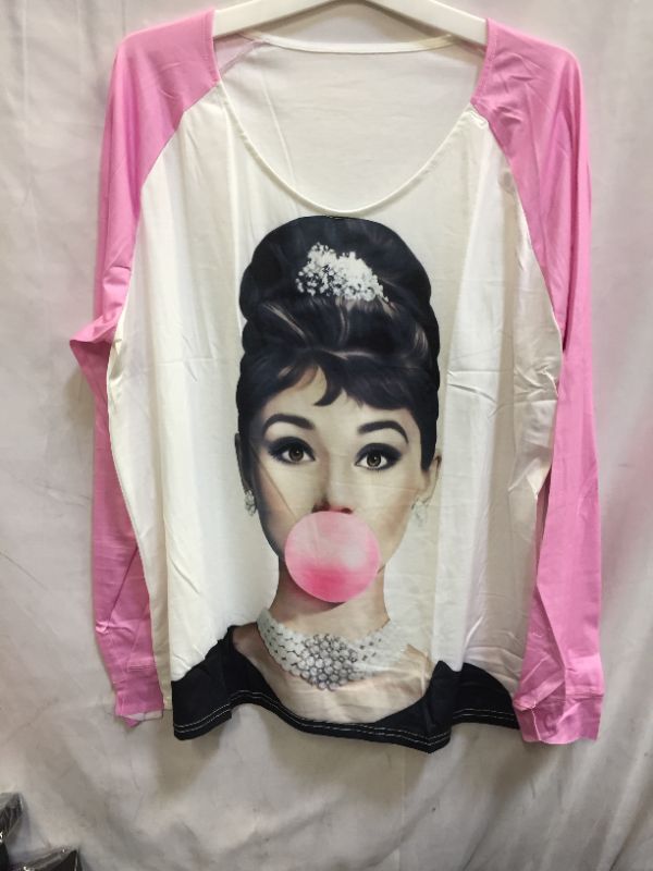 Photo 3 of AUDREY HEPBURN LONG SLEEVE SHIRT BLUE AND PINK
-- 2 PC