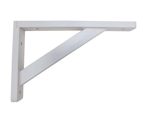Photo 1 of 2 pack 11.5 in. x 7.5 in. White Wooden Decorative Shelf Bracket
