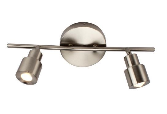 Photo 1 of 6 in. 2-Light Brushed Nickel Integrated LED Flush Mount Ceiling and Wall Light
