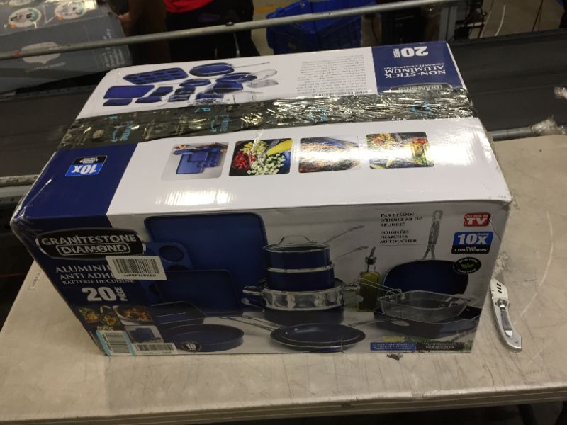 Photo 1 of Granitestone Blue Nonstick 20 Piece Cookware and Bakeware Set