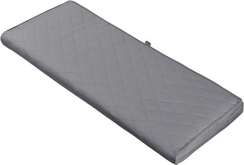 Photo 1 of Classic Accessories Montlake Water-Resistant 54 x 18 x 3 Inch Outdoor Quilted Bench Cushion, Patio Furniture Swing Cushion, Grey 2 PK 
