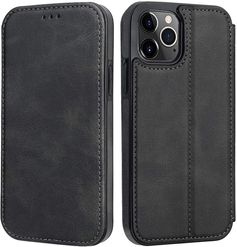 Photo 2 of TORRAS [Love Series] iPhone 12 Mini Case--- AND ---ONETOP Compatible with iPhone 12 Pro Max Flip Case with Wallet Card Holder, Premium PU Leather Hidden Magnetic Closure Kickstand Protective Cover 6.7 Inch(Black)
