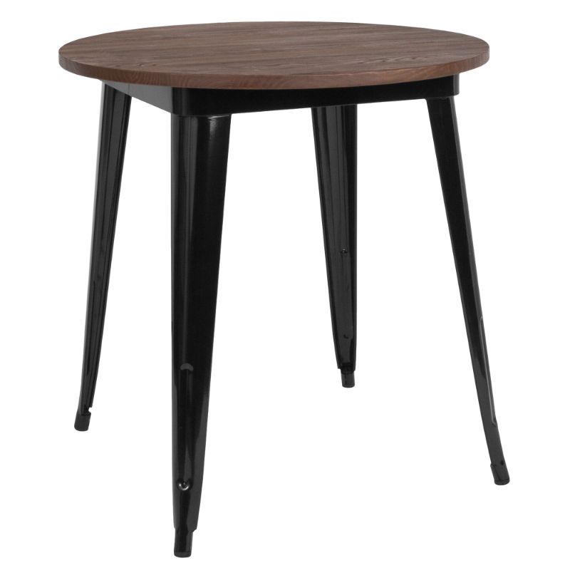 Photo 1 of 42 in rustic round table steel bar table with elm wood top