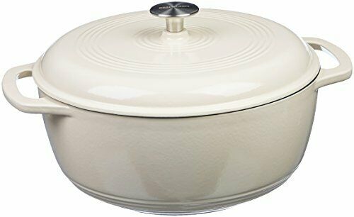 Photo 1 of Amazon Basics Enameled Cast Iron Covered Dutch Oven 6-Quart White