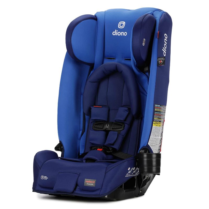 Photo 1 of Diono Radian 3RX 3-in-1 Rear and Forward Facing Convertible Car Seat, Adjustable Head Support & Infant Insert, 10 Years 1 Car Seat Ultimate Safety and Protection, Slim Fit 3 Across, Blue Sky
