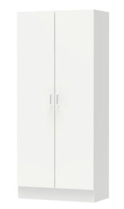 Photo 1 of White 2-Door Wardrobe Armoire with Hanging Rod and Storage Shelves (71 in. H x 31.5 in. W x 15.7 in. D)
