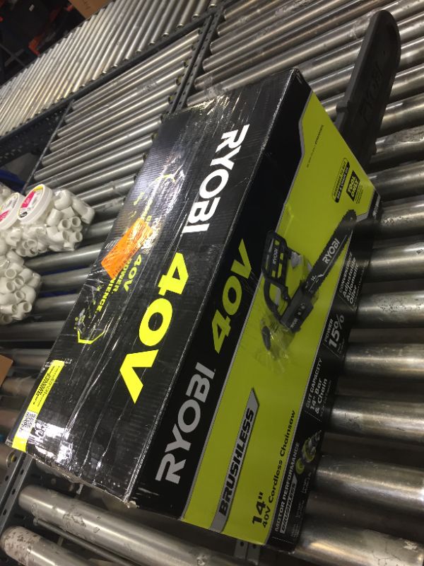Photo 3 of RYOBI 40V Brushless 14 in. Cordless Battery Chainsaw (Tool Only)
