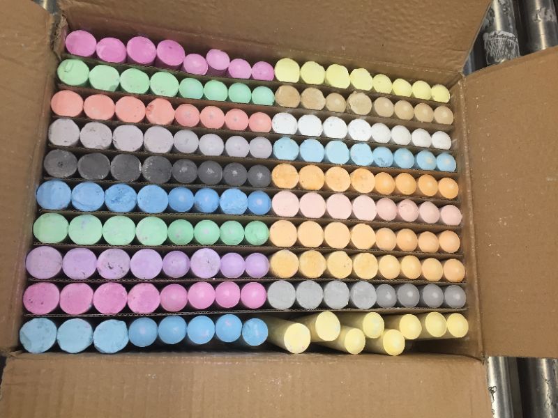 Photo 1 of 160 PCS Washable Sidewalk Chalks Set Non-Toxic Jumbo Chalk for Outdoor Art Play, Painting on Chalkboard, Blackboard and Playground
