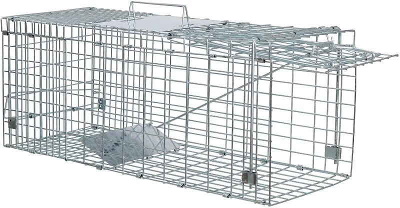 Photo 1 of ANT MARCH Live Animal Cage Trap 24"x8.5"x7.5'' Steel Humane Release Rodent Cage for small Cat, Rabbits, Squirrel, Mole, Gopher, Chicken, Opossum, Skunk, Chipmunks, Groundhog Squire Small Animals Style
