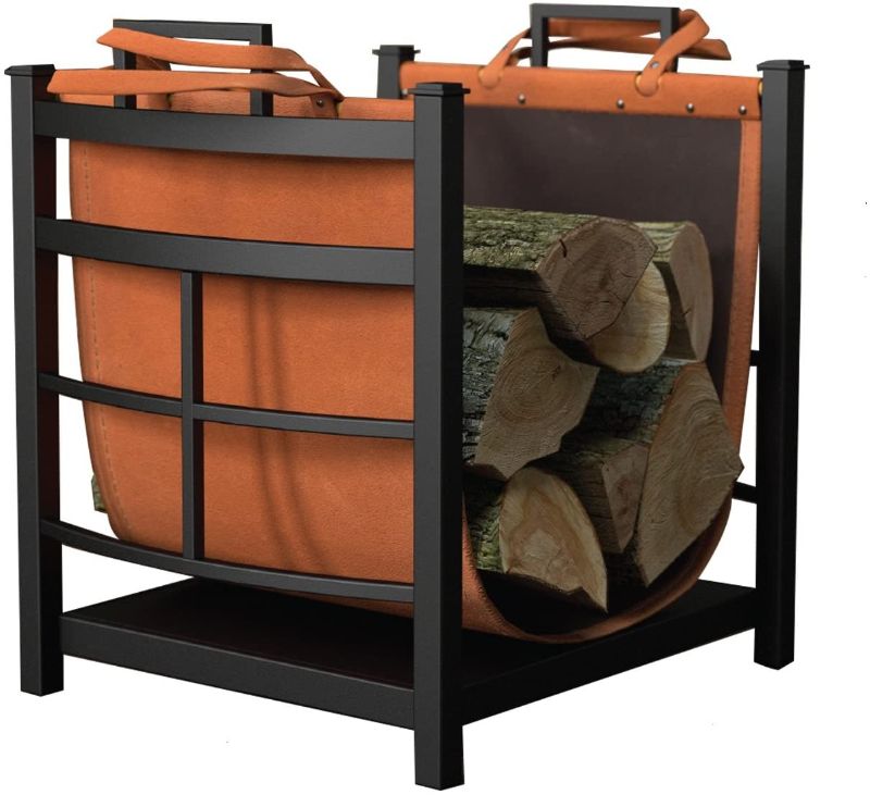 Photo 1 of Missing the leather carrier---Panacea Products 15245 Mission Log Bin With Leather Carrier For Fireplace