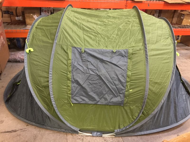 Photo 2 of 4 Person Easy Pop Up Tent Waterproof Automatic Setup 2 DoorsInstant Family Tents for Camping Hiking  Traveling