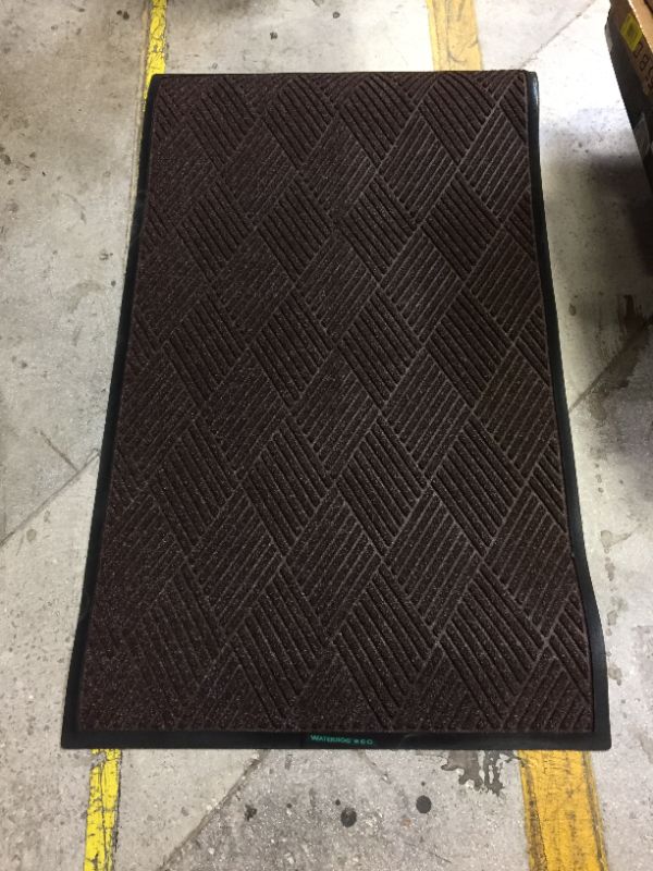 Photo 2 of M+A Matting - 2295750035 WaterHog Eco Premier | Commercial-Grade Entrance Mat with Diamond Pattern & Rubber Border | Indoor/Outdoor, Quick-Drying, Stain Resistant Door Mat (Chestnut, 3x5)