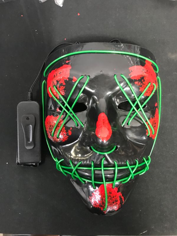 Photo 1 of 4 Light Up Halloween Green Stitch Masks in bundle