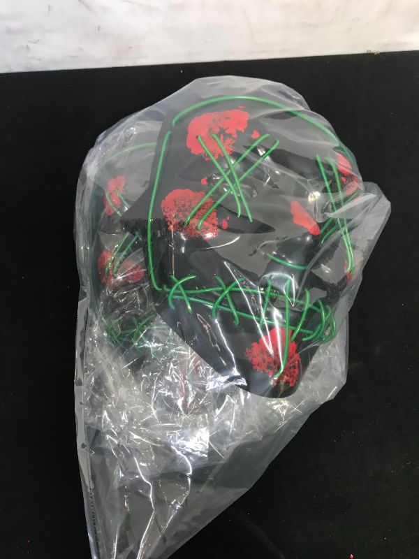 Photo 1 of 4 Light Up Halloween Green Stitch Masks in bundle