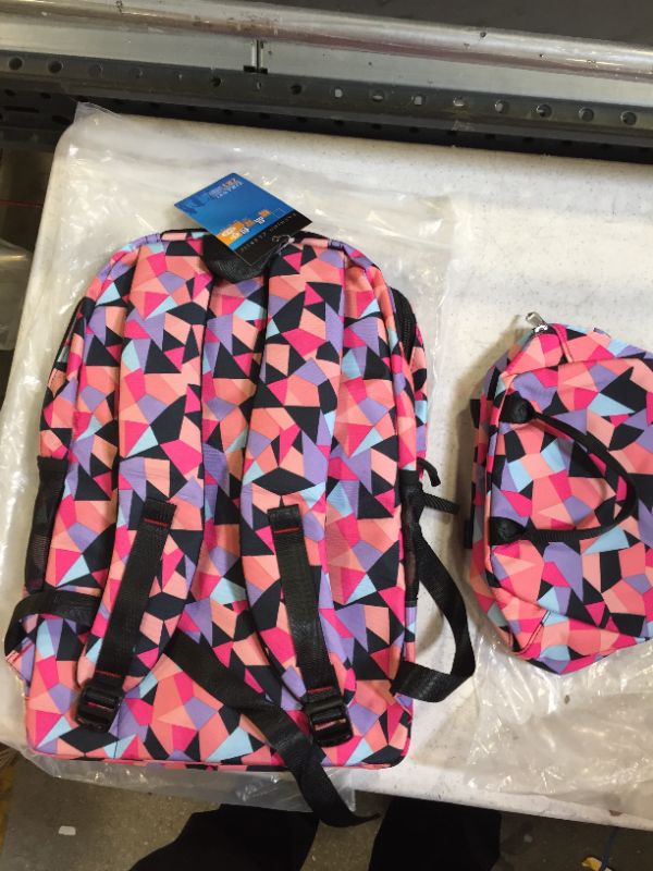 Photo 1 of backpack with small handbag color pink 