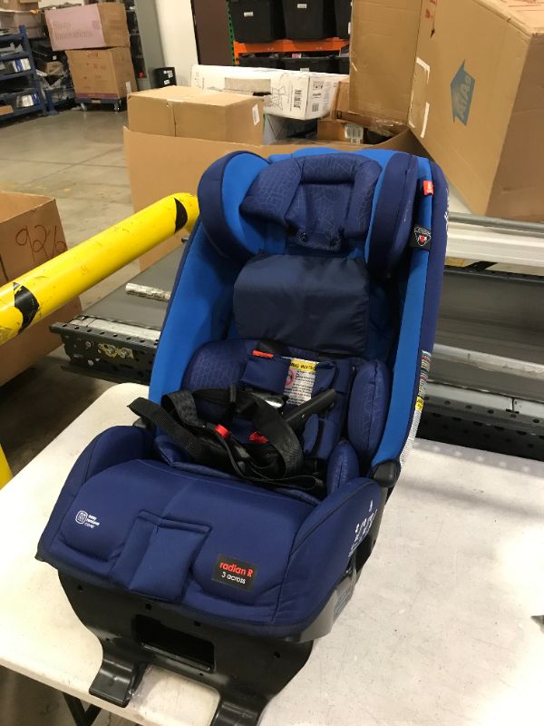 Photo 1 of Diono Radian 3RXT, 4-in-1 Convertible Extended Rear and Forward Facing Convertible Car Seat, Steel Core, 10 Years 1 Car Seat, Ultimate Safety and Protection, Slim Design - Fits 3 Across, Blue Sky
