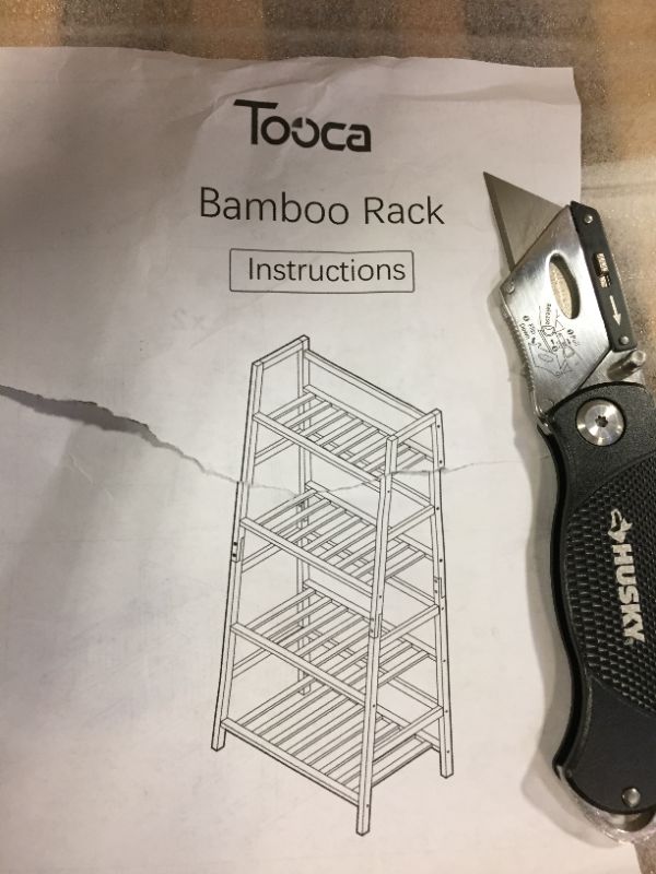 Photo 2 of 4 Tier Bamboo Ladder Shelf