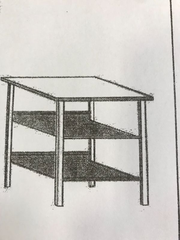 Photo 1 of basic printer table with 2 paper shelf