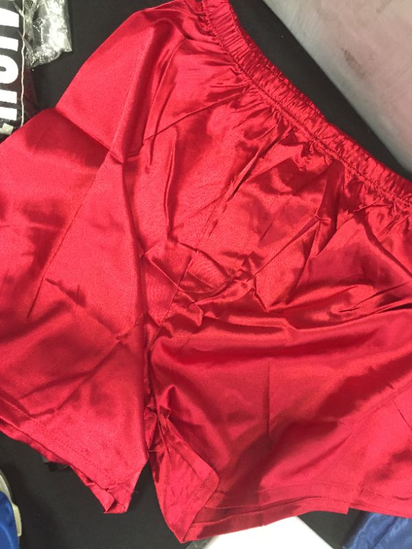 Photo 1 of red silk shorts size large 