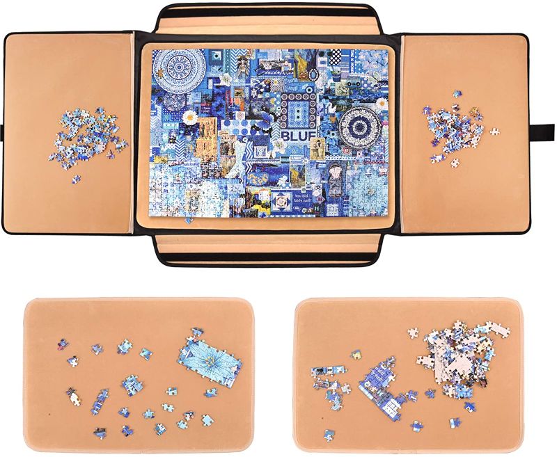 Photo 1 of 1000 Pieces Jigsaw Puzzle Board Portable, Stowaway Puzzles Board Caddy, Jigsaw Puzzle Case, Puzzle Accessories Puzzle Storage Case Saver, Non-Slip Surface
