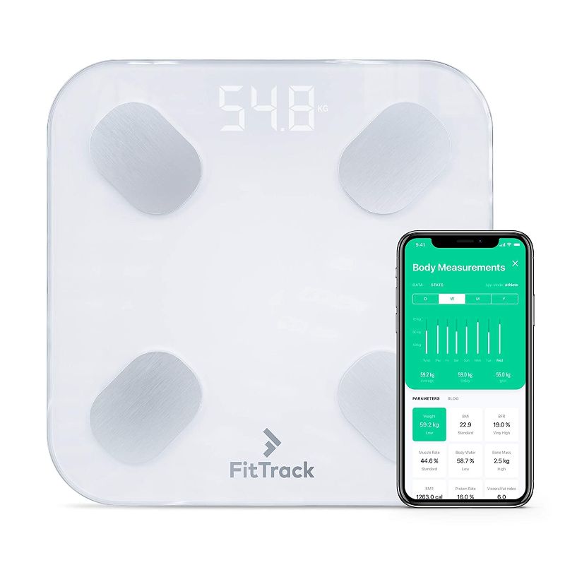 Photo 1 of Smart BMI Digital Scale - Measure Weight and Body Fat - Most Accurate Bluetooth Glass Bathroom Scale
Color: Black