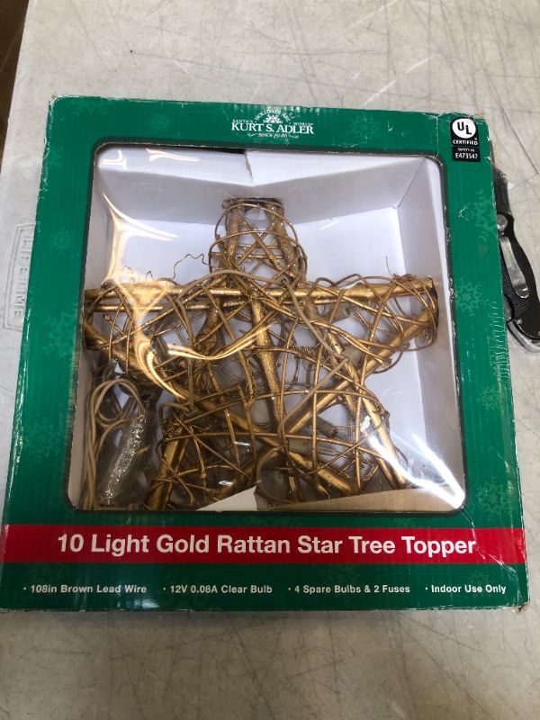 Photo 2 of 10 light gold rattan star tree topper 