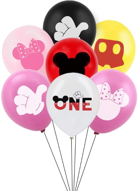 Photo 1 of 21Pcs 12-inch latex balloons Minnie and Mickey ballons Mickey Themed Party Supplies Birthday Decorations For girls and boys