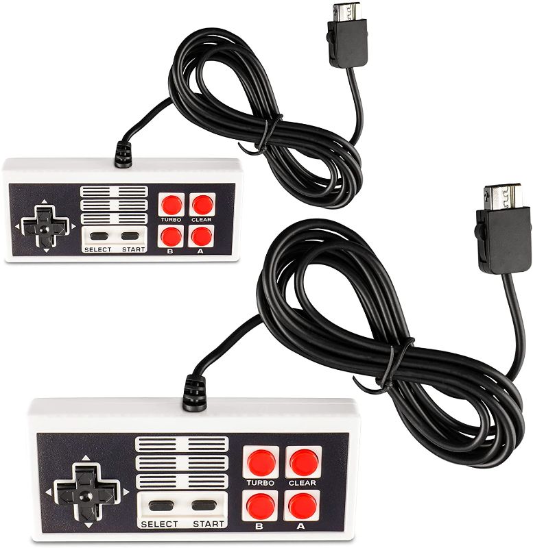 Photo 1 of 2 Pack NES Classic Controller, Wired Joypad/Gamepad Console for NES Classic Edition Mini 2016 and NES Classic 2017 with Long Cable[Turbo Edition]

